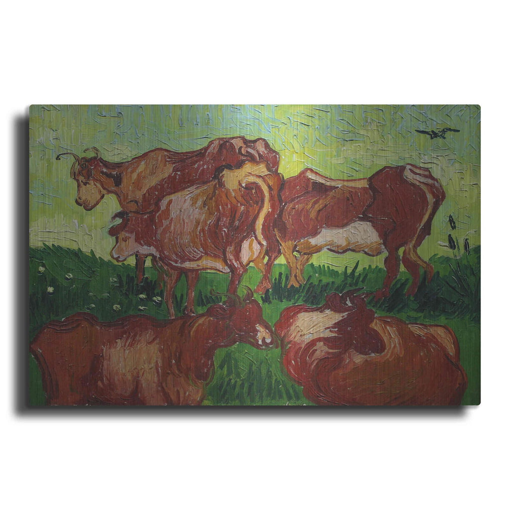 'Cows' by Vincent Van Gogh – Metal Wall Art