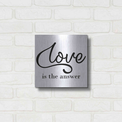Luxe Metal Art 'Love Is The Answer' by Epic Portfolio, Metal Wall Art,12x12