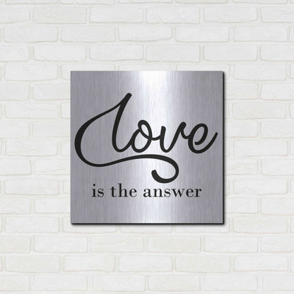 Luxe Metal Art 'Love Is The Answer' by Epic Portfolio, Metal Wall Art,24x24