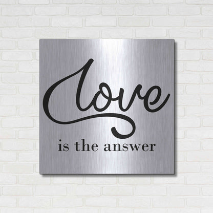 Luxe Metal Art 'Love Is The Answer' by Epic Portfolio, Metal Wall Art,36x36