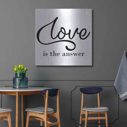 Luxe Metal Art 'Love Is The Answer' by Epic Portfolio, Metal Wall Art,36x36
