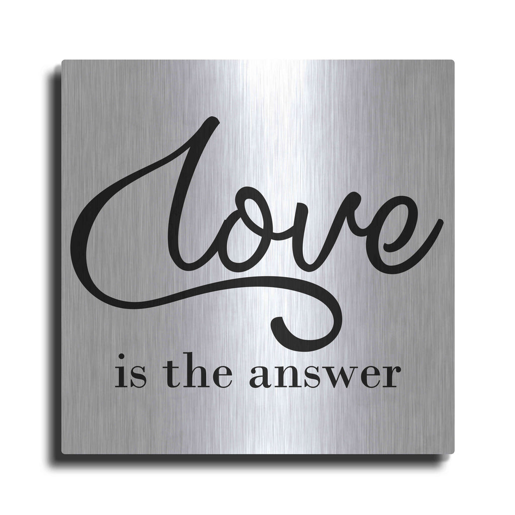Luxe Metal Art 'Love Is The Answer' by Epic Portfolio, Metal Wall Art
