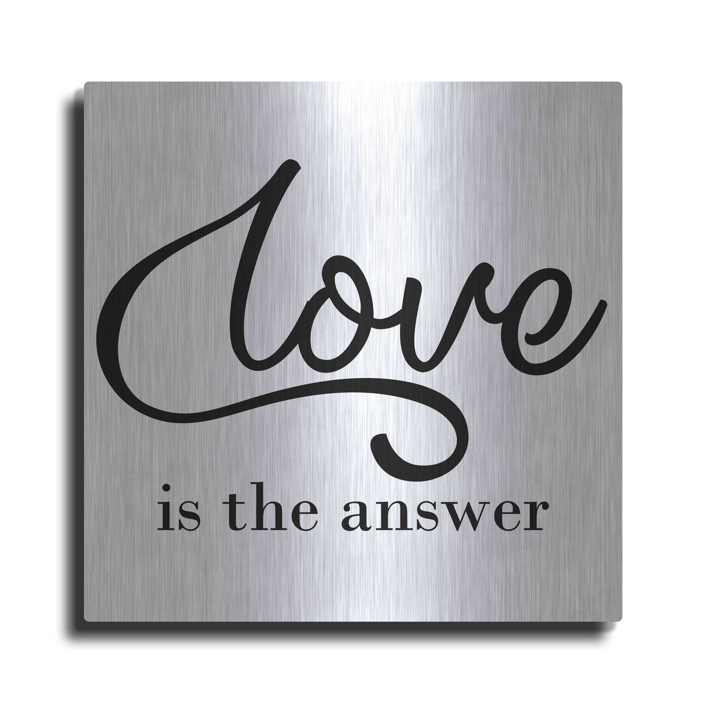 Luxe Metal Art 'Love Is The Answer' by Epic Portfolio, Metal Wall Art