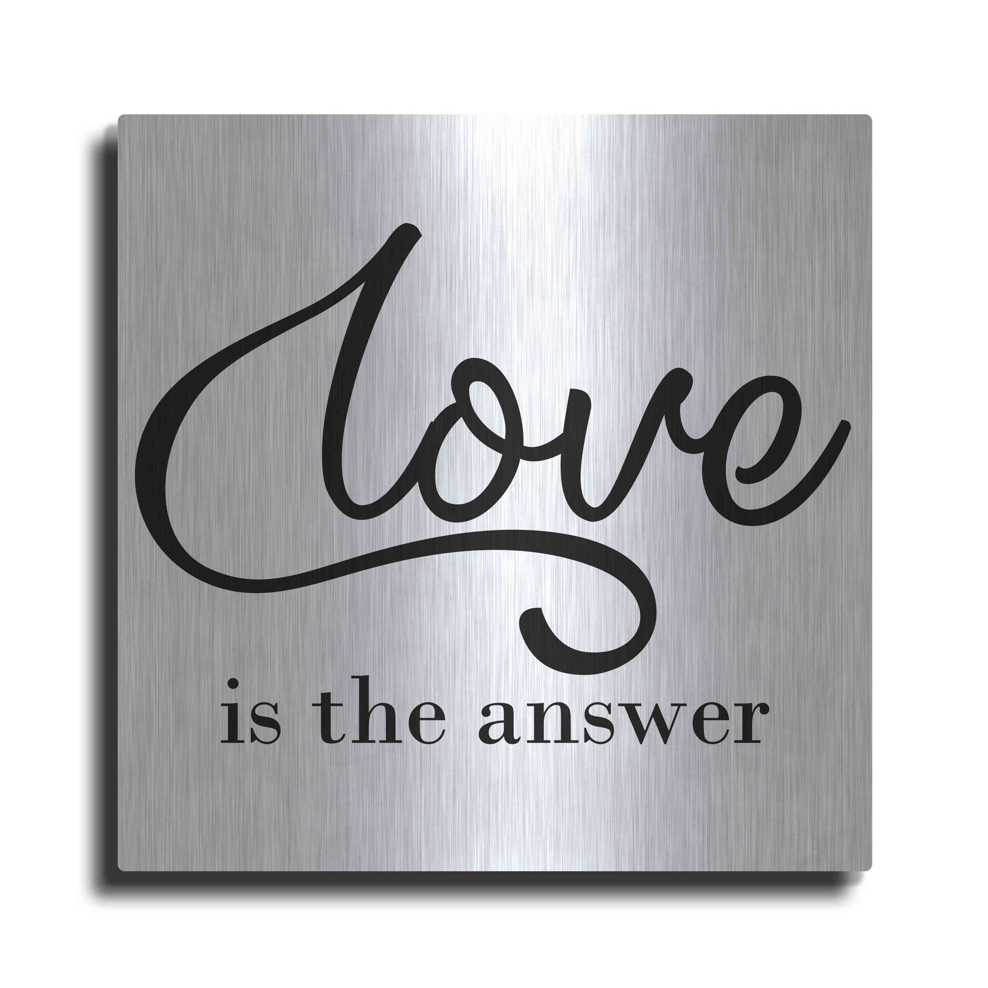 Luxe Metal Art 'Love Is The Answer' by Epic Portfolio, Metal Wall Art
