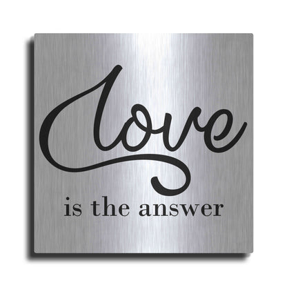 Luxe Metal Art 'Love Is The Answer' by Epic Portfolio, Metal Wall Art