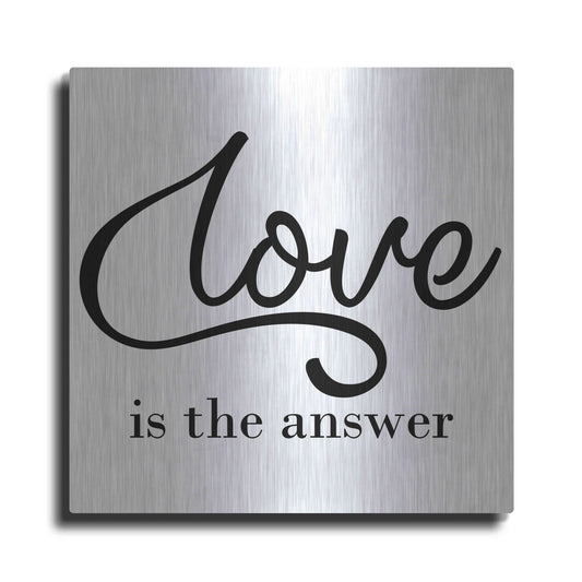 Luxe Metal Art 'Love Is The Answer' by Epic Portfolio, Metal Wall Art