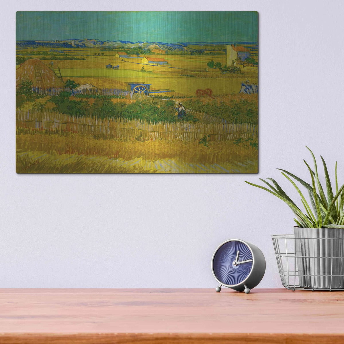 'De Oogst' by Vincent Van Gogh – Metal Wall Art, 16x12 room view