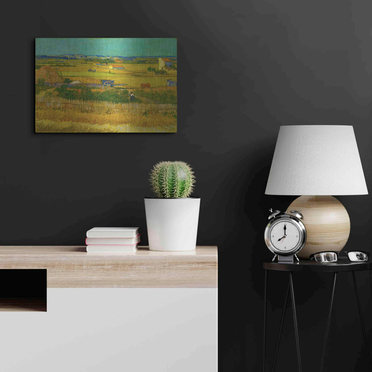 'De Oogst' by Vincent Van Gogh – Metal Wall Art, 24x16 room view