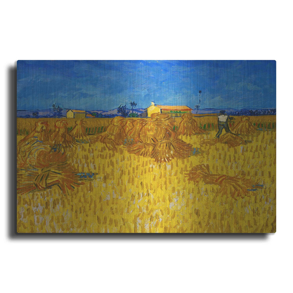 'Corn Harvest In Provence' by Vincent Van Gogh – Metal Wall Art