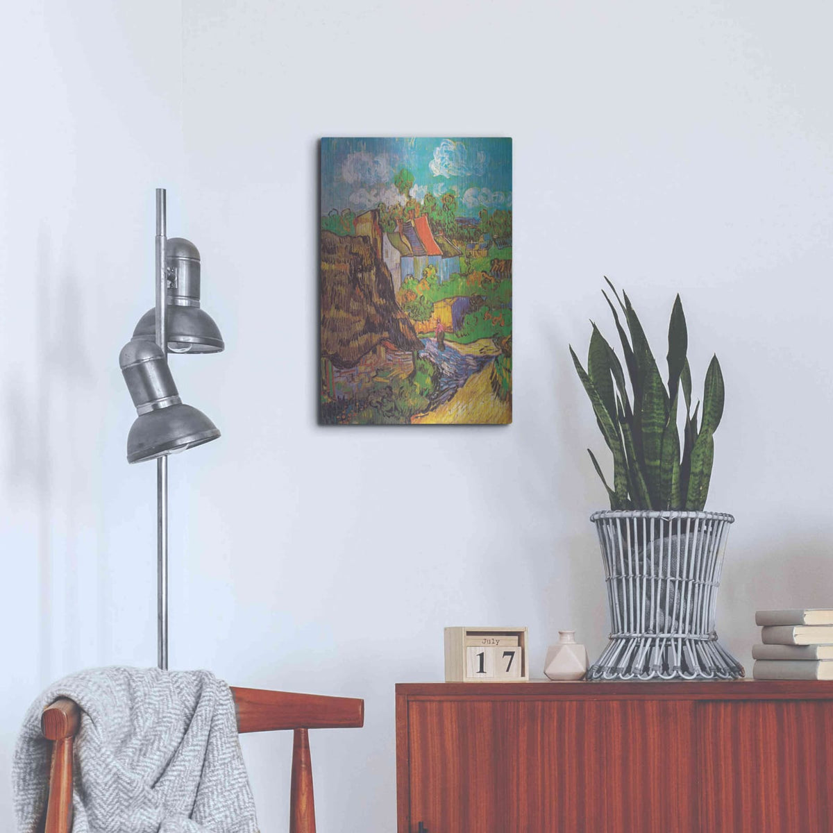 'Houses At Auvers' by Vincent Van Gogh – Metal Wall Art, 16x24 room view