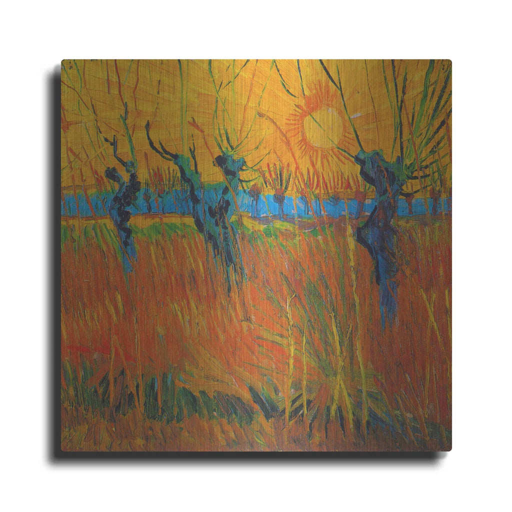 'Willows At Sunset' by Vincent Van Gogh – Metal Wall Art