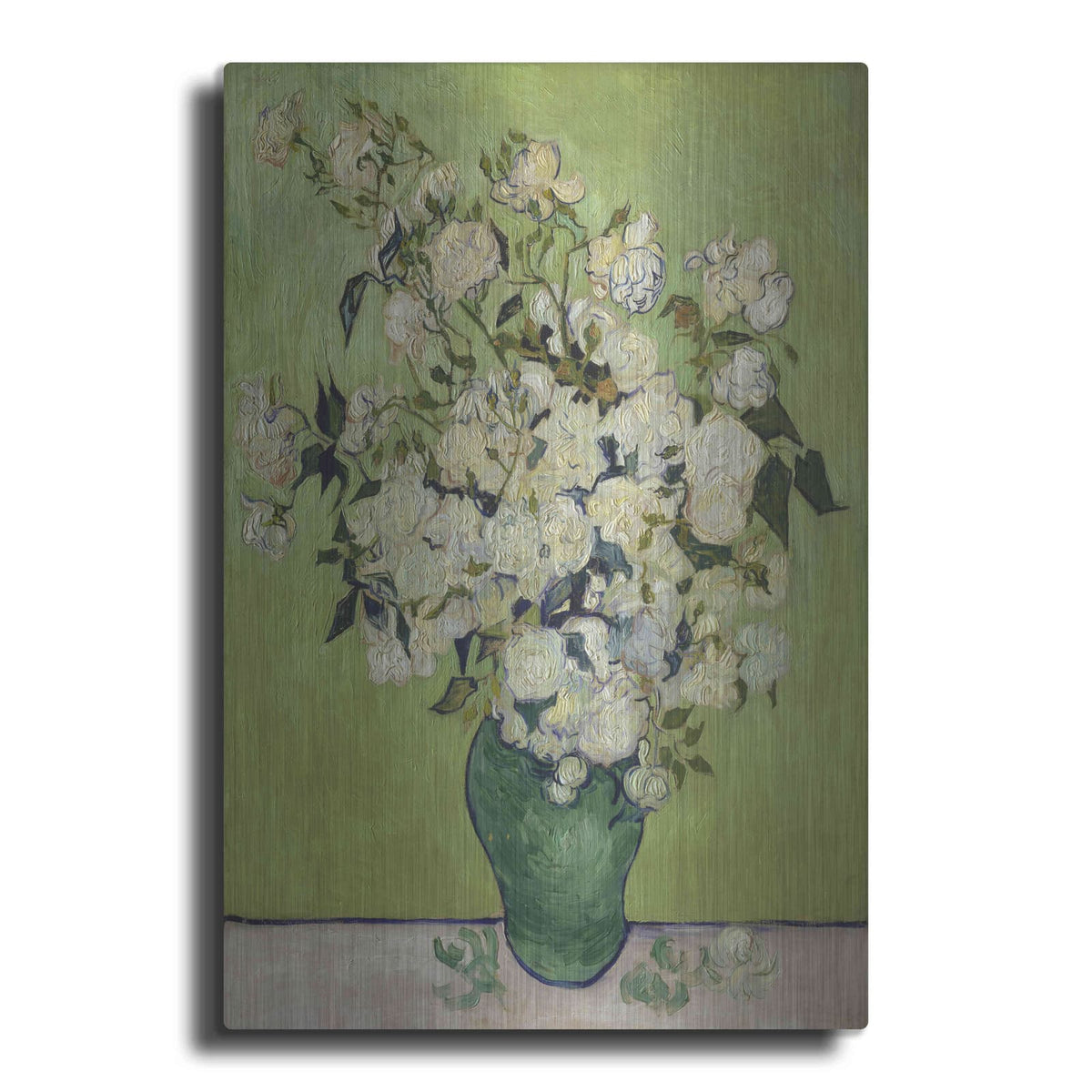 'Vase Of Roses' by Vincent Van Gogh – Metal Wall Art