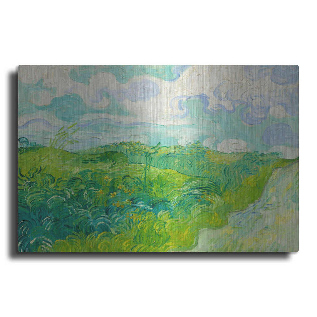 'Green Wheat Fields, Auvers' by Vincent Van Gogh – Metal Wall Art