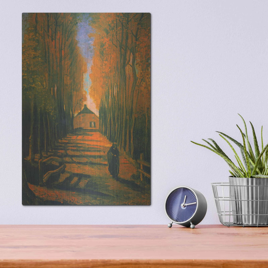 'Poplars In Autumn' by Vincent Van Gogh – Metal Wall Art, 12x16 room view