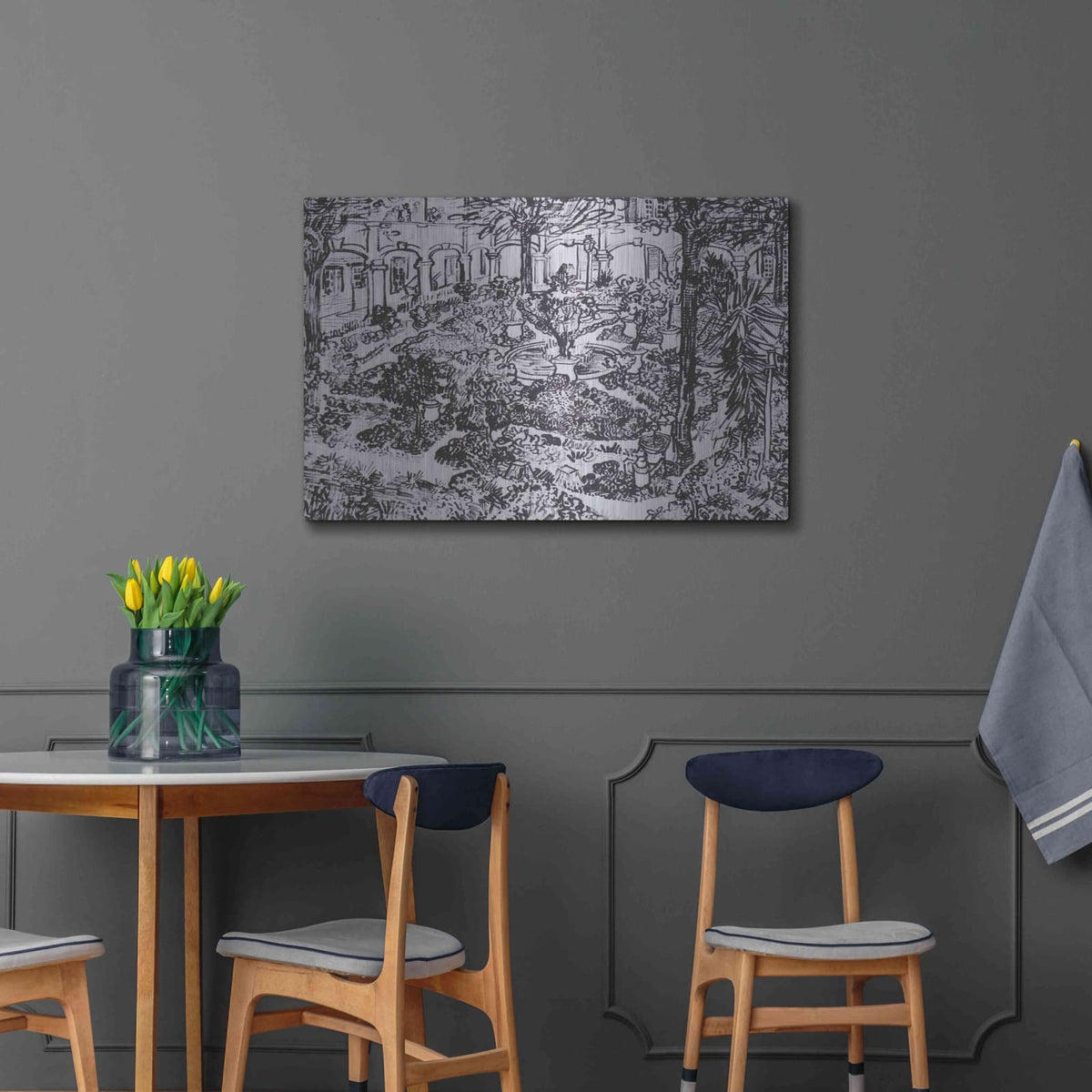 'Garden Of The Hospital In Arles' by Vincent Van Gogh – Metal Wall Art, 36x24 room view