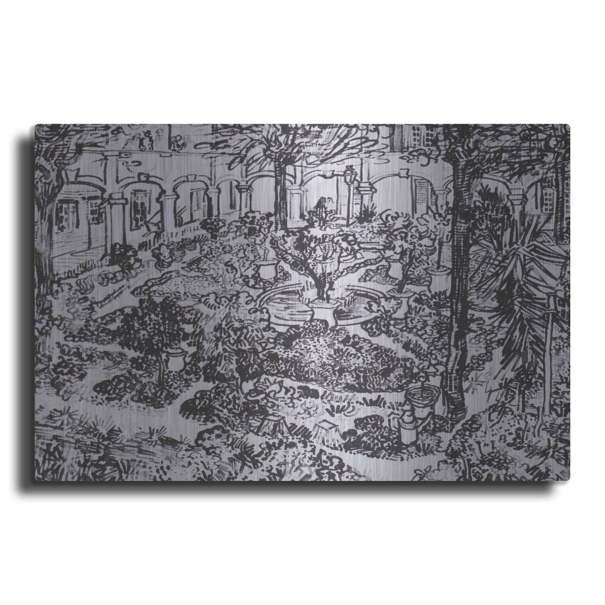 'Garden Of The Hospital In Arles' by Vincent Van Gogh – Metal Wall Art