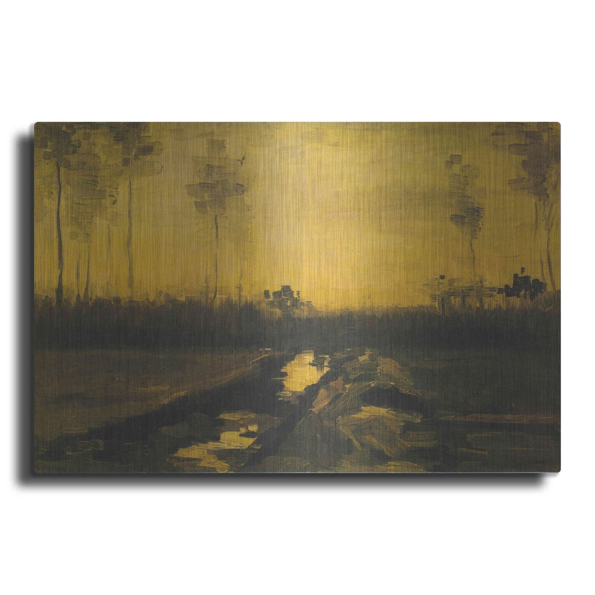 'Evening Landscape Landscape At Dusk' by Vincent Van Gogh – Metal Wall Art
