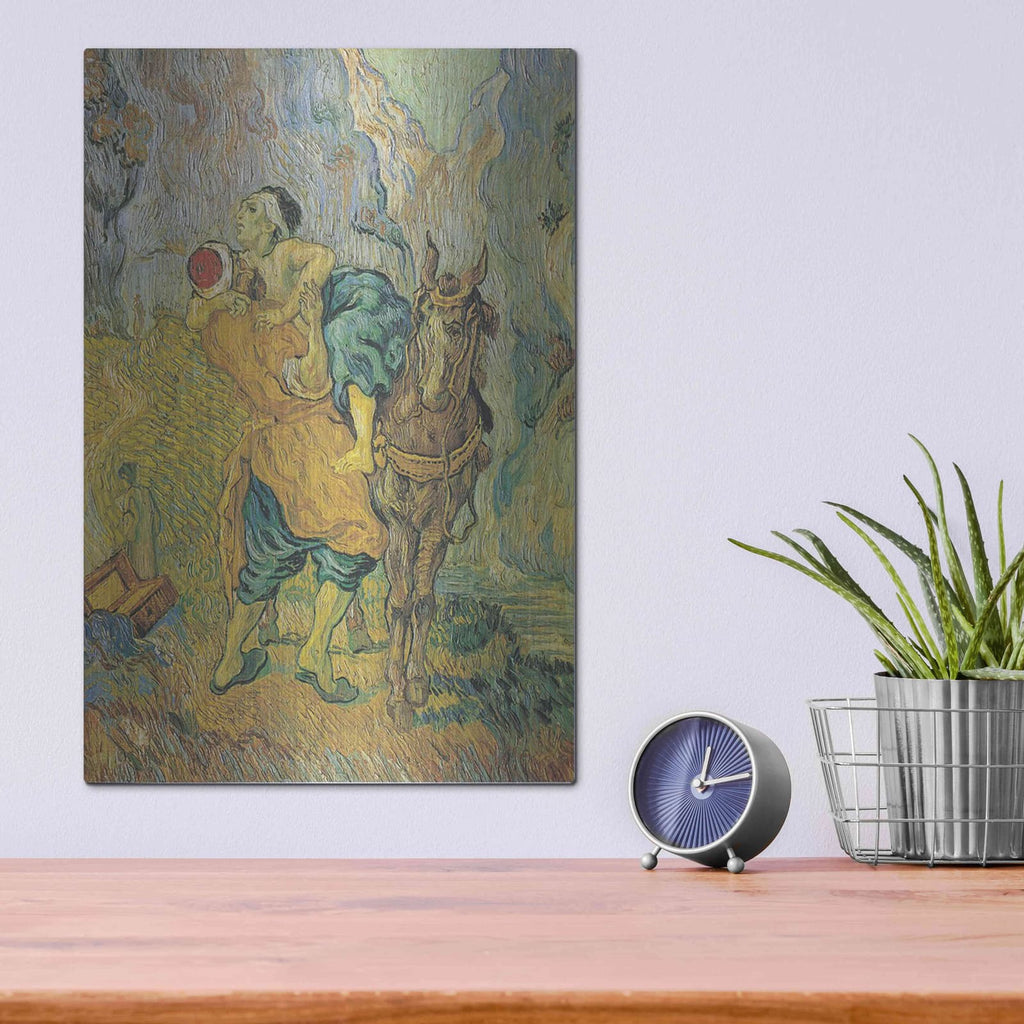 'Der Barmherzige Samariter' by Vincent Van Gogh – Metal Wall Art, 12x16 room view