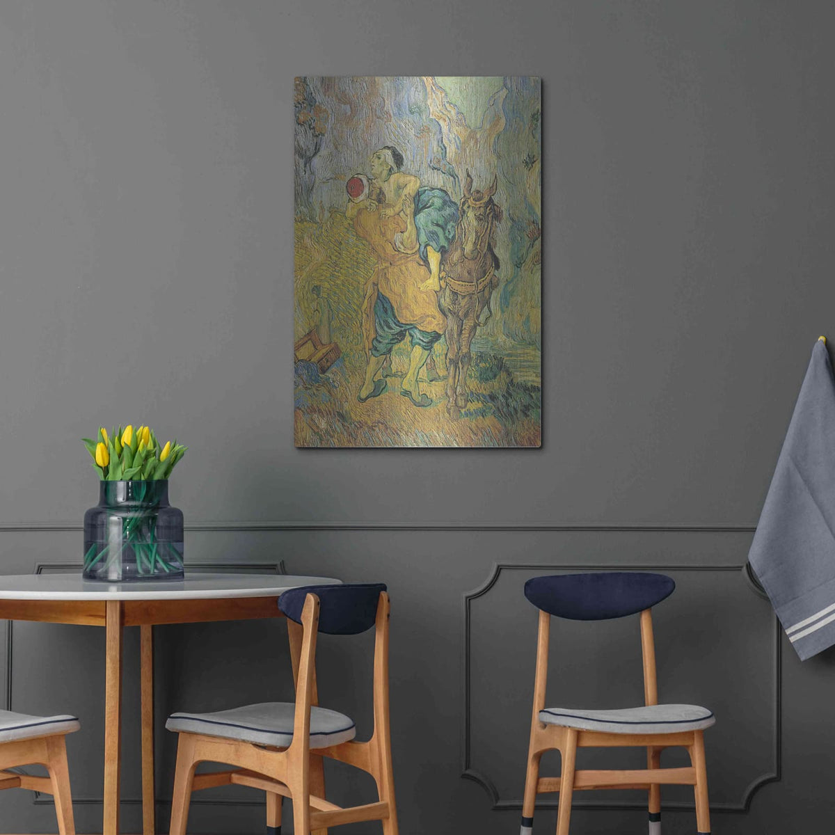'Der Barmherzige Samariter' by Vincent Van Gogh – Metal Wall Art, 24x36 room view