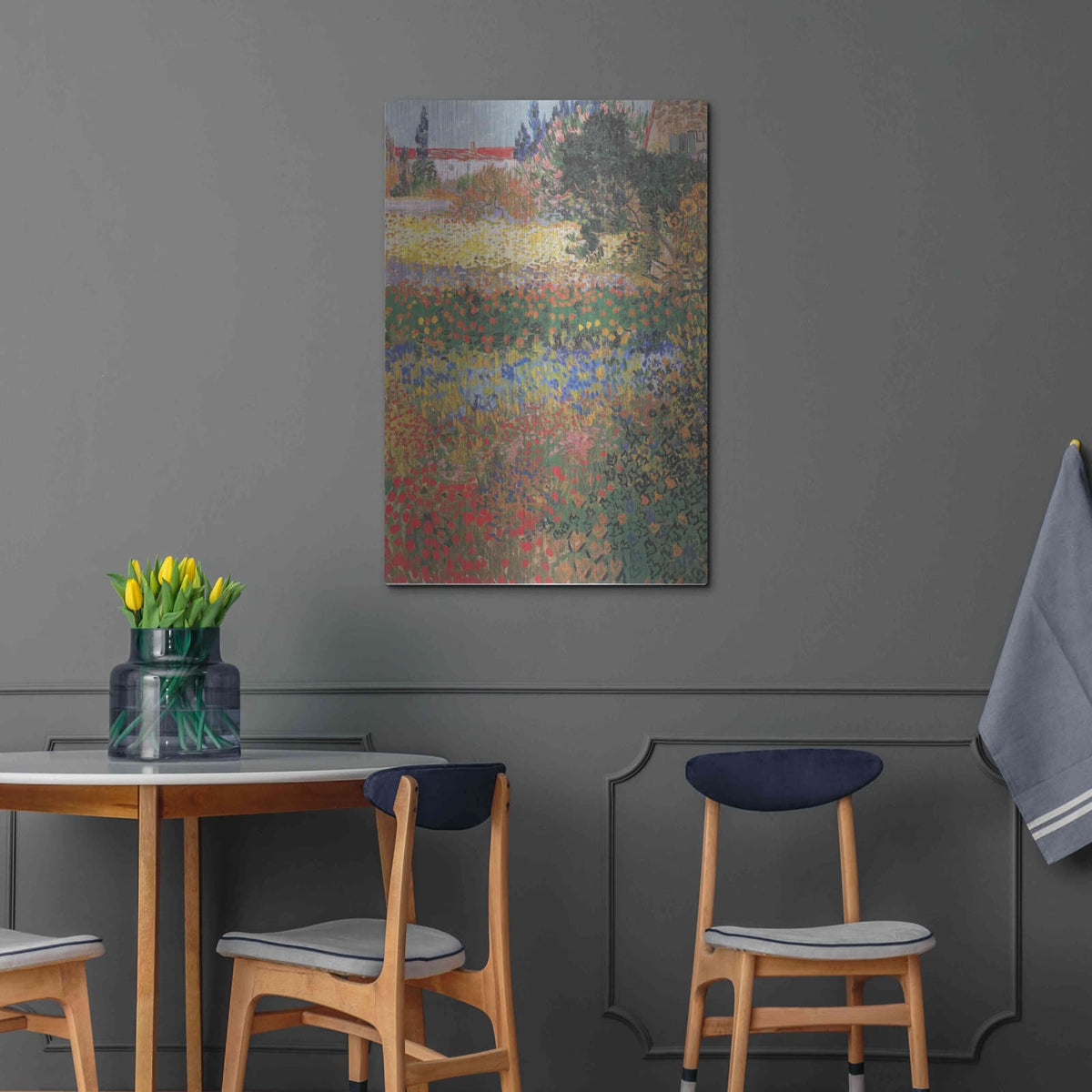 'Blumengarten' by Vincent Van Gogh – Metal Wall Art, 24x36 room view