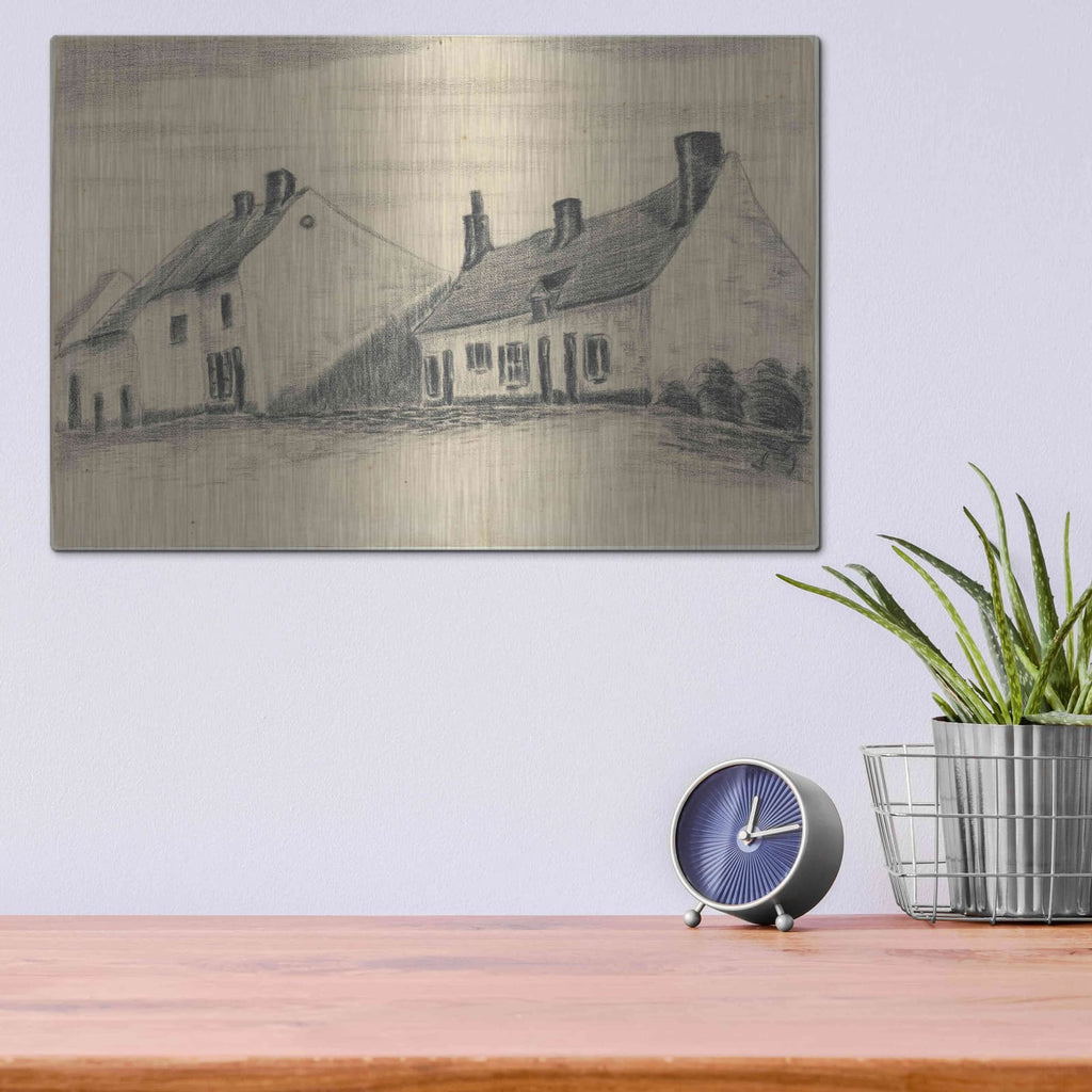 'The Zandmennik House' by Vincent Van Gogh – Metal Wall Art, 16x12 room view