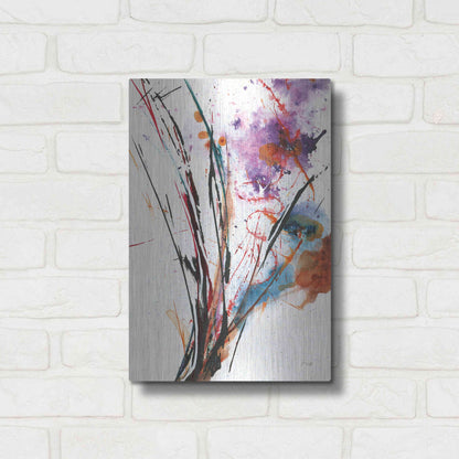 Luxe Metal Art 'Floral Explosion IV On White' by Jan Griggs, Metal Wall Art,12x16