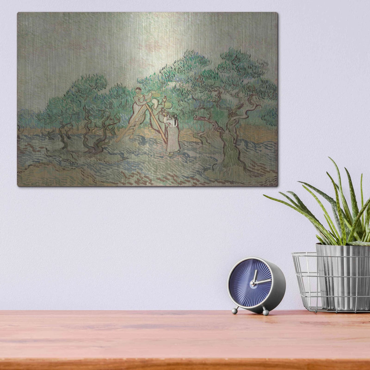 'The Olive Orchard' by Vincent Van Gogh – Metal Wall Art, 16x12 room view