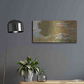 'The Water Lily Pond' by Claude Monet – Metal Wall Art, 24x12 room view