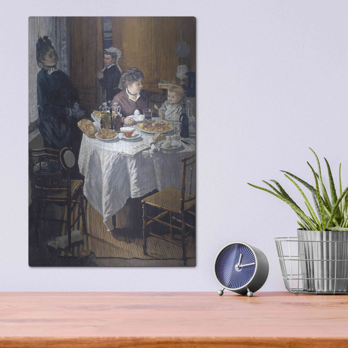 'The Luncheon' by Claude Monet – Metal Wall Art, 12x16 room view