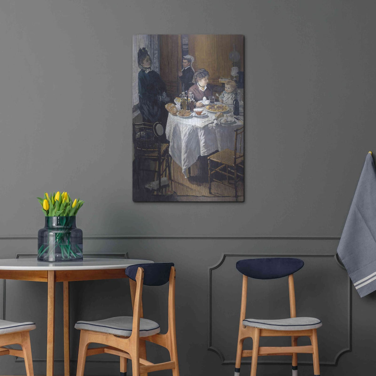 'The Luncheon' by Claude Monet – Metal Wall Art, 24x36 room view