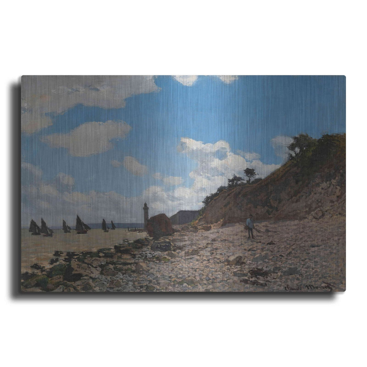 'The Beach At Honfleur' by Claude Monet – Metal Wall Art