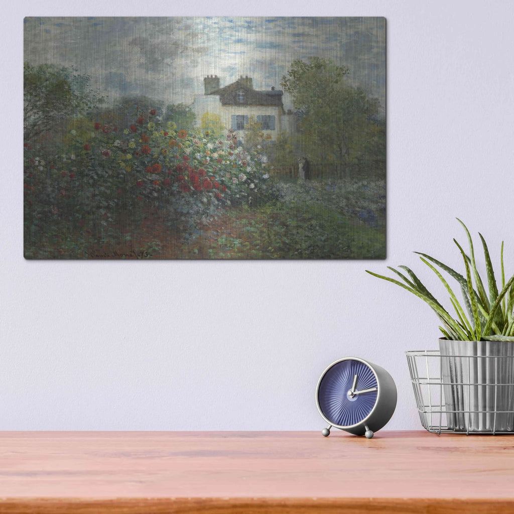 'The Artist’s Garden In Argenteuil' by Claude Monet – Metal Wall Art, 16x12 room view