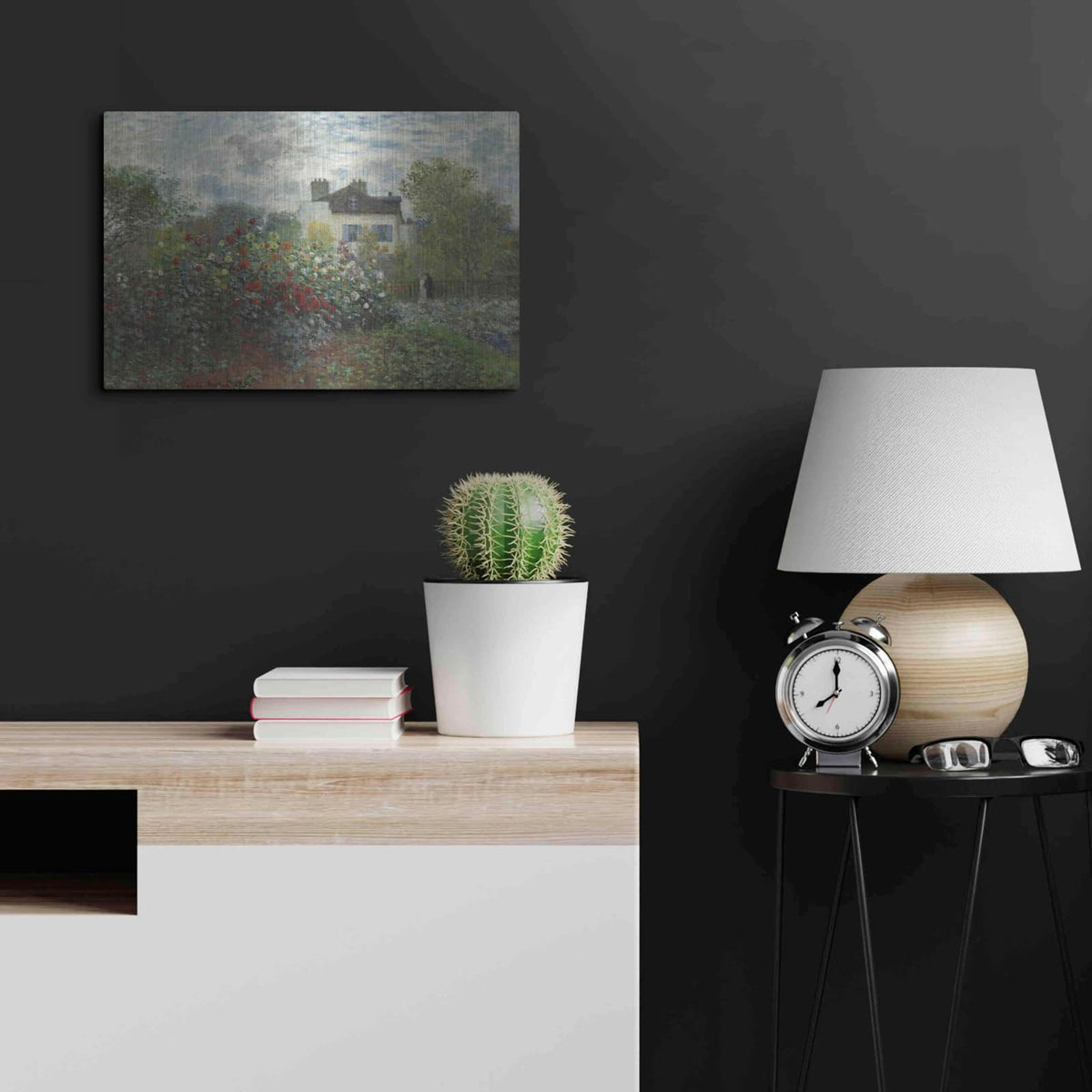 'The Artist’s Garden In Argenteuil' by Claude Monet – Metal Wall Art, 24x16 room view