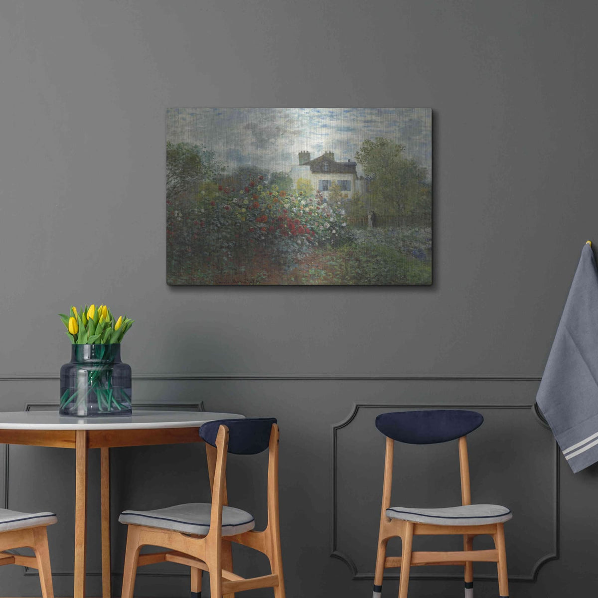 'The Artist’s Garden In Argenteuil' by Claude Monet – Metal Wall Art, 36x24 room view