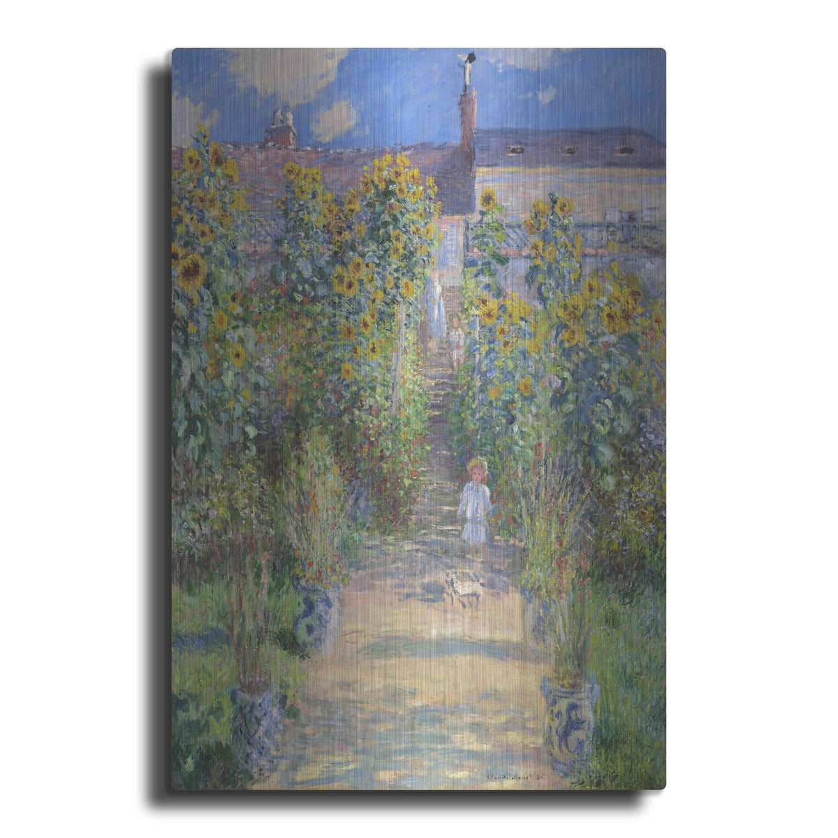 'The Artist’s Garden At Vétheuil' by Claude Monet – Metal Wall Art