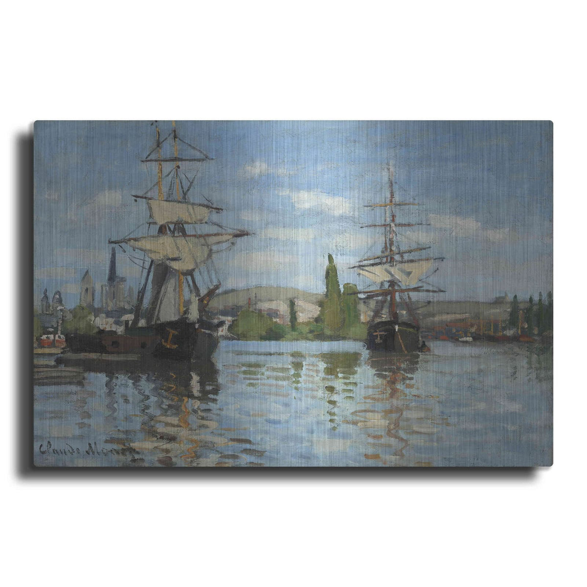 'Ships Riding On The Serine At Roue' by Claude Monet – Metal Wall Art