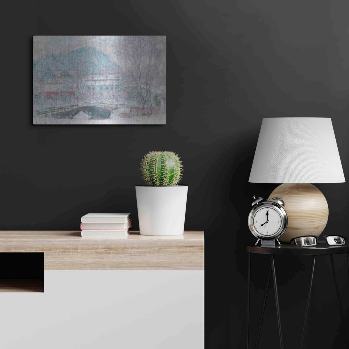 'Sandvika, Norway' by Claude Monet – Metal Wall Art, 24x16 room view
