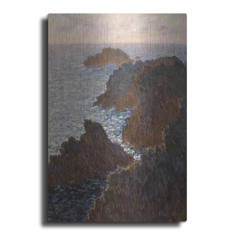 'Rocks At Belle Isle, Port Domois' by Claude Monet – Metal Wall Art