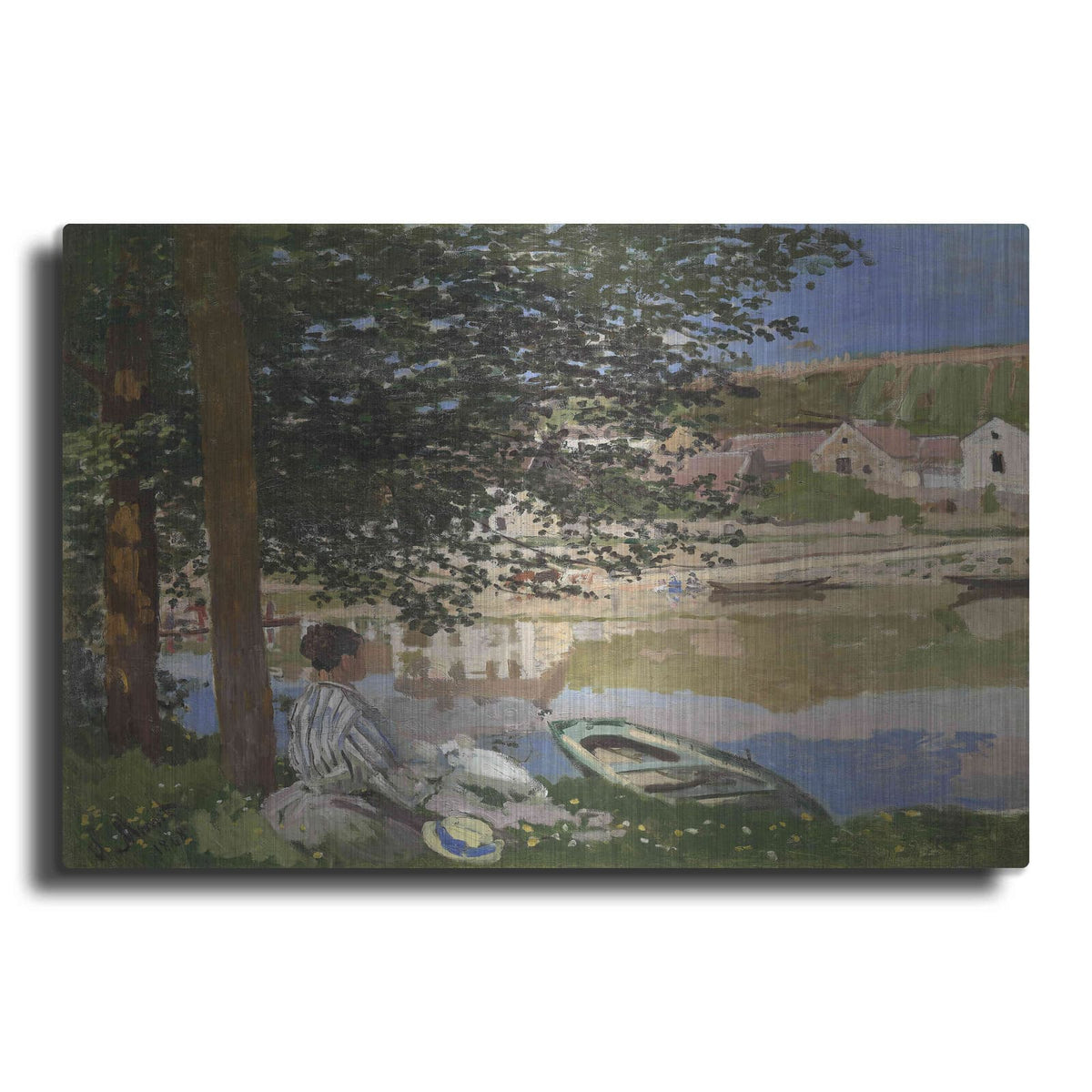 'On The Bank Of The Seine, Bennecourt' by Claude Monet – Metal Wall Art