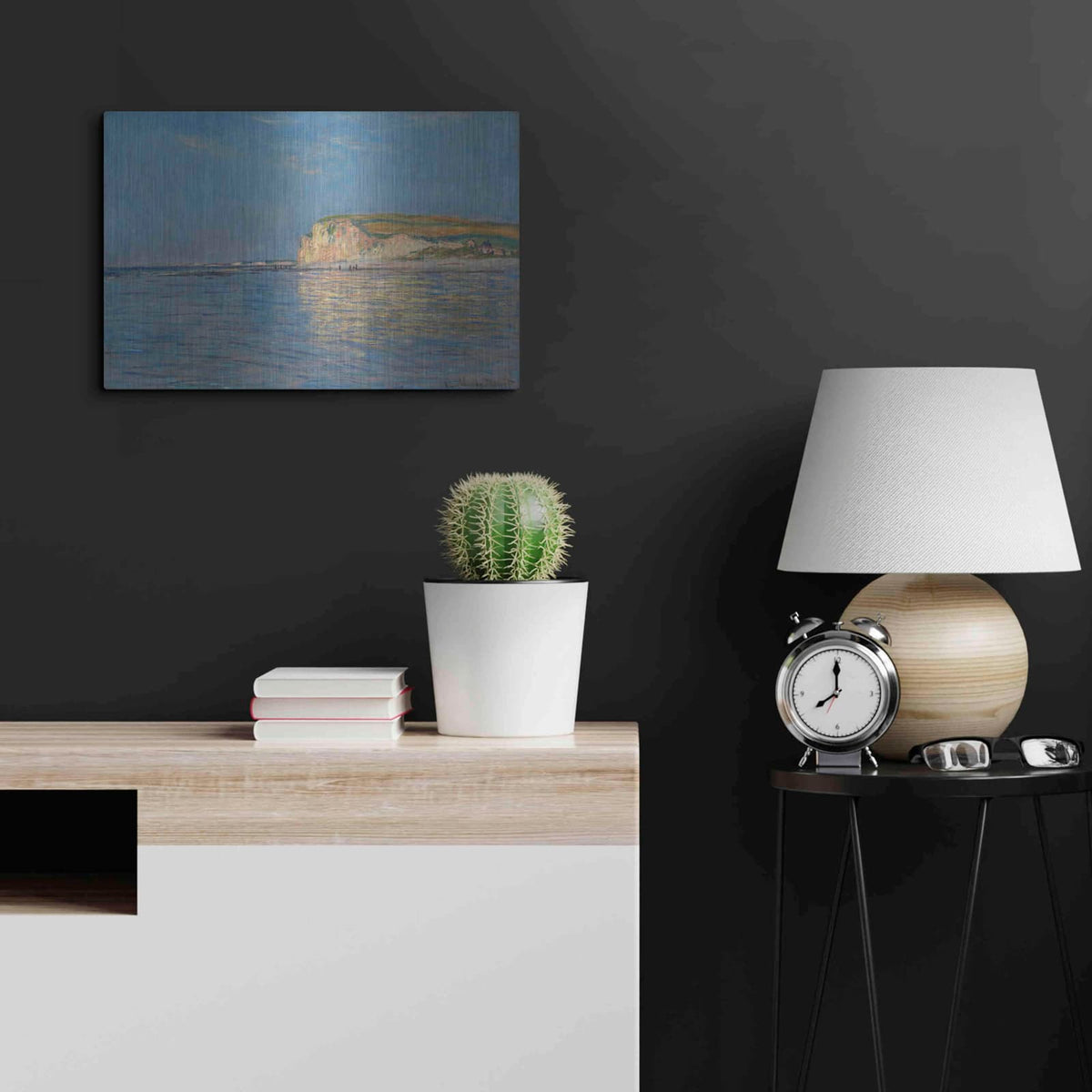 'Low Tide At Pourville, Near Dieppe' by Claude Monet – Metal Wall Art, 24x16 room view