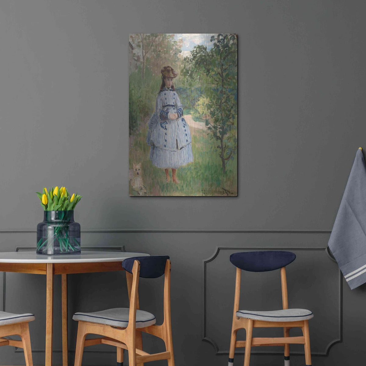 'Girl With Dog' by Claude Monet – Metal Wall Art, 24x36 room view