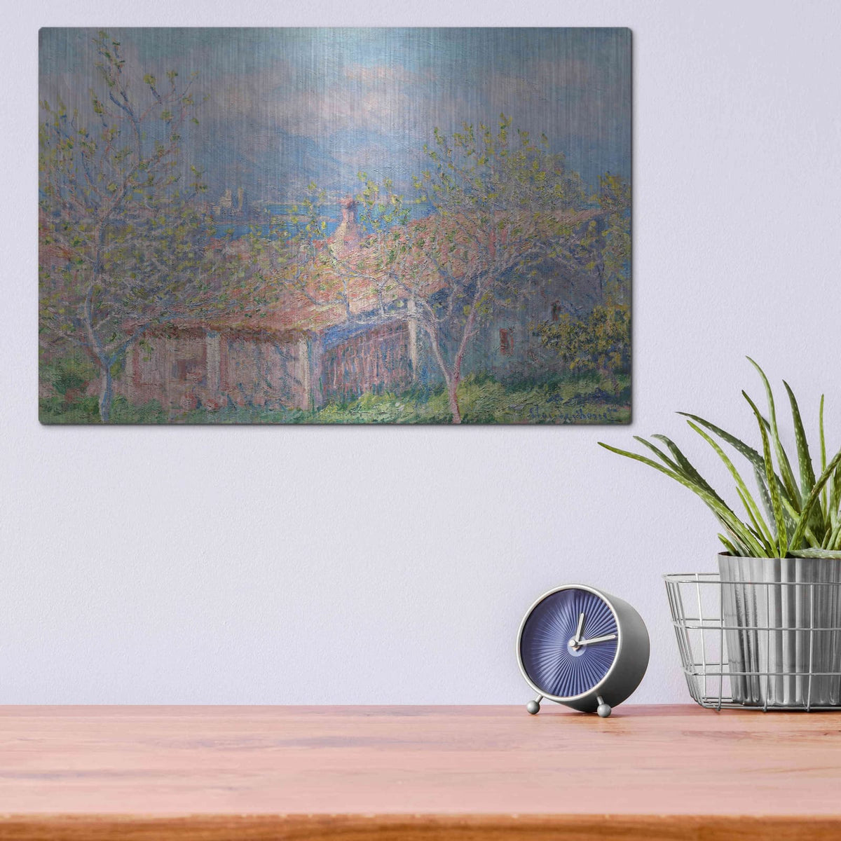 'Gardener’s House At Antibes' by Claude Monet – Metal Wall Art, 16x12 room view