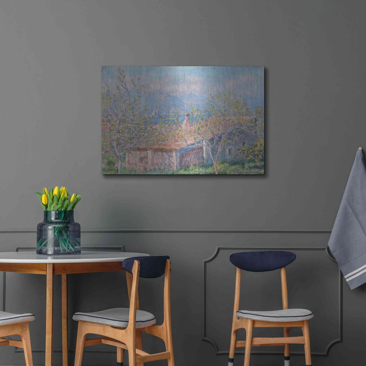 'Gardener’s House At Antibes' by Claude Monet – Metal Wall Art, 36x24 room view