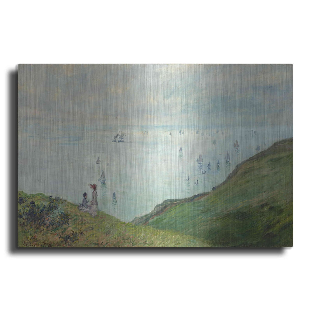 'Cliffs At Pourville' by Claude Monet – Metal Wall Art