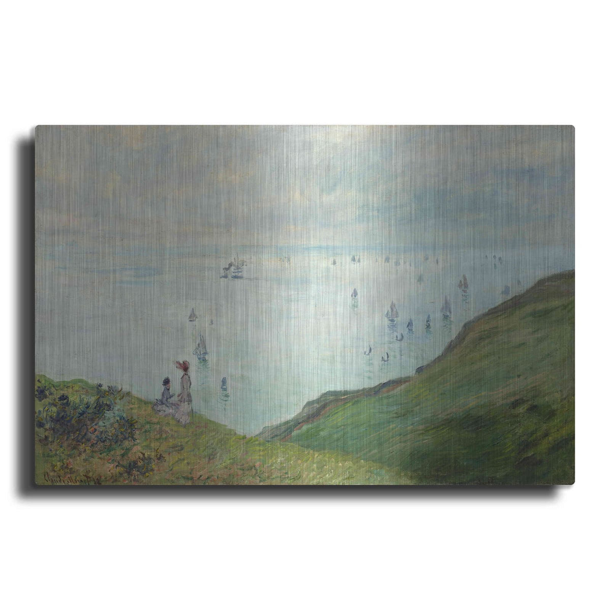 'Cliffs At Pourville' by Claude Monet – Metal Wall Art