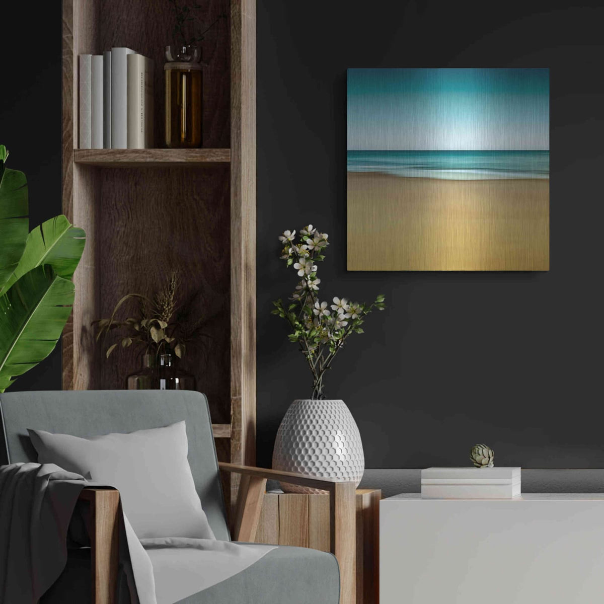 'Montauk Mood' by Kathrine Gendreau – Metal Wall Art, 24x24 room view