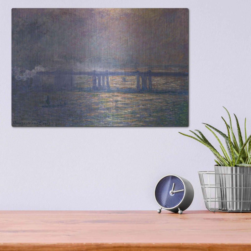 'Charing Cross Bridge' by Claude Monet – Metal Wall Art, 16x12 room view