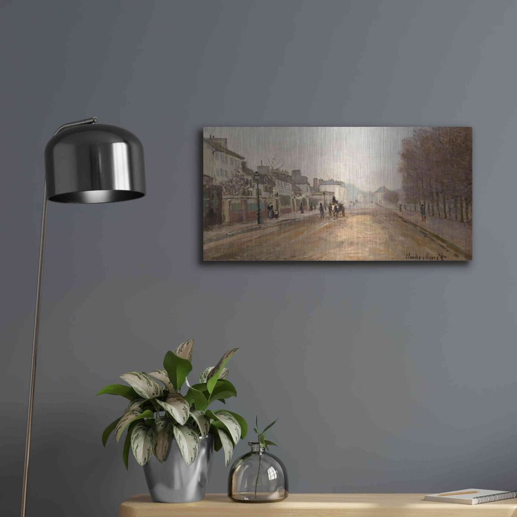 'Boulevard Heloise, Argenteuil' by Claude Monet – Metal Wall Art, 24x12 room view