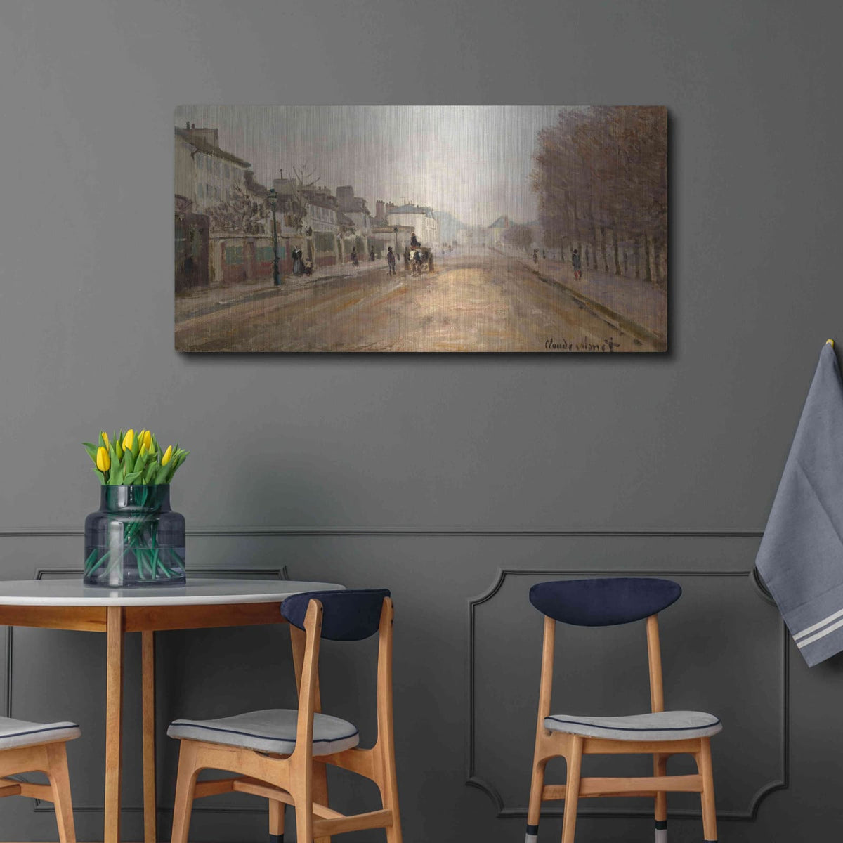 'Boulevard Heloise, Argenteuil' by Claude Monet – Metal Wall Art, 48x24 room view