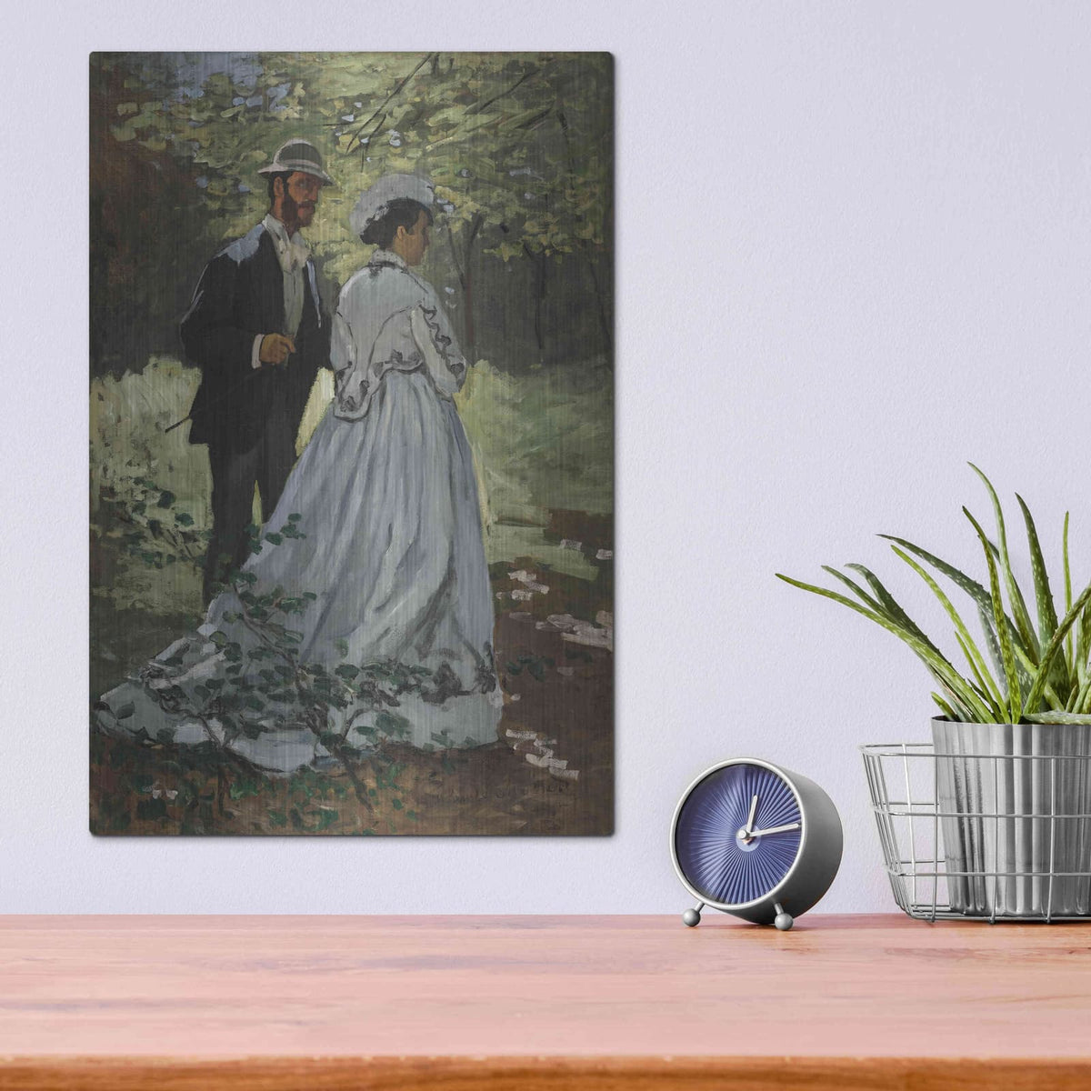 'Bazile And Camille' by Claude Monet – Metal Wall Art, 12x16 room view